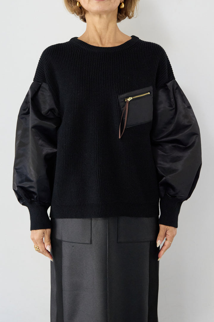 ナイロンツイルニットプルオーバー