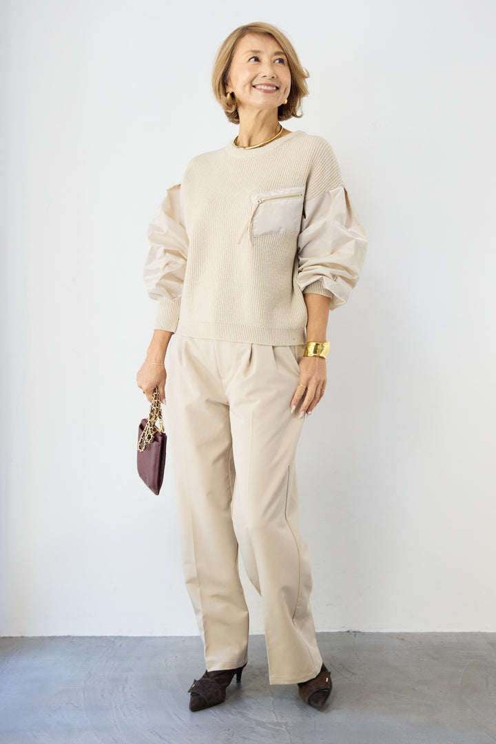 センタープレスタックパンツ