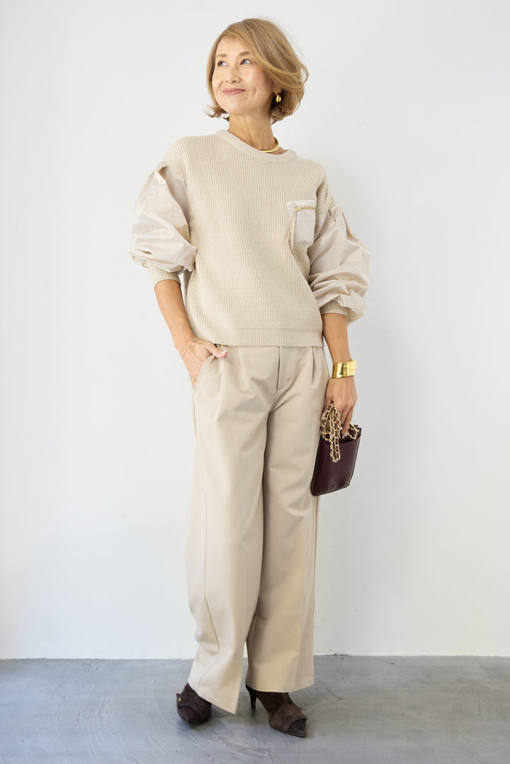 センタープレスタックパンツ