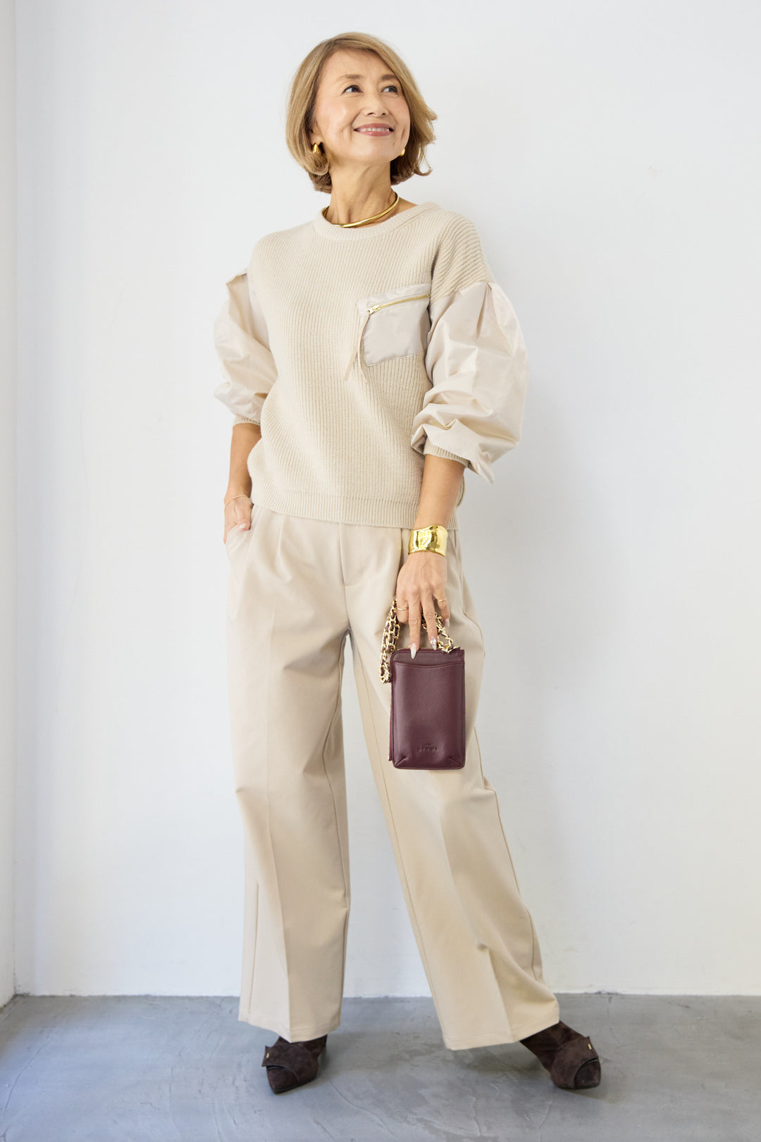 ナイロンツイルニットプルオーバー