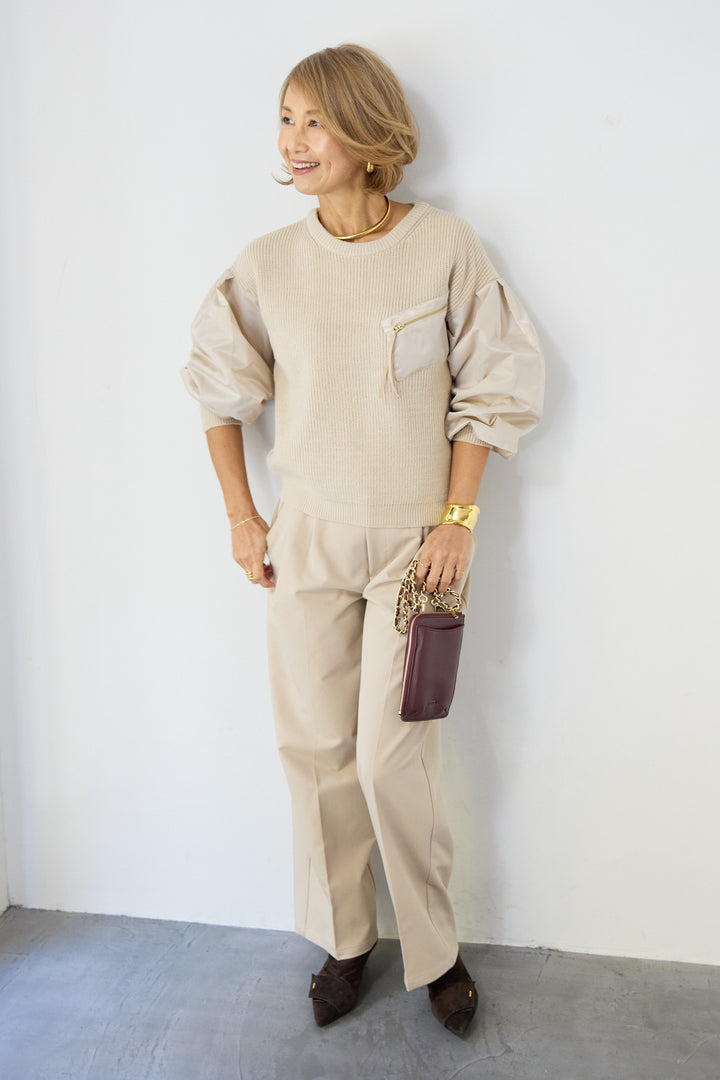 センタープレスタックパンツ