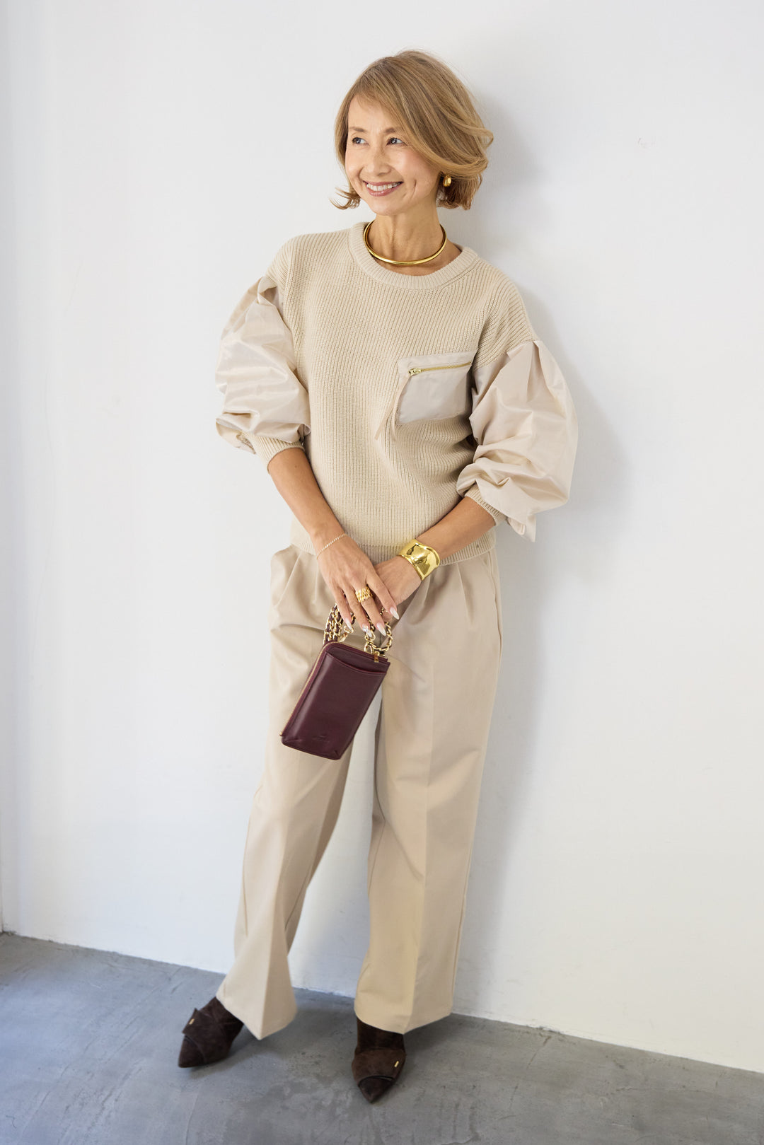 センタープレスタックパンツ