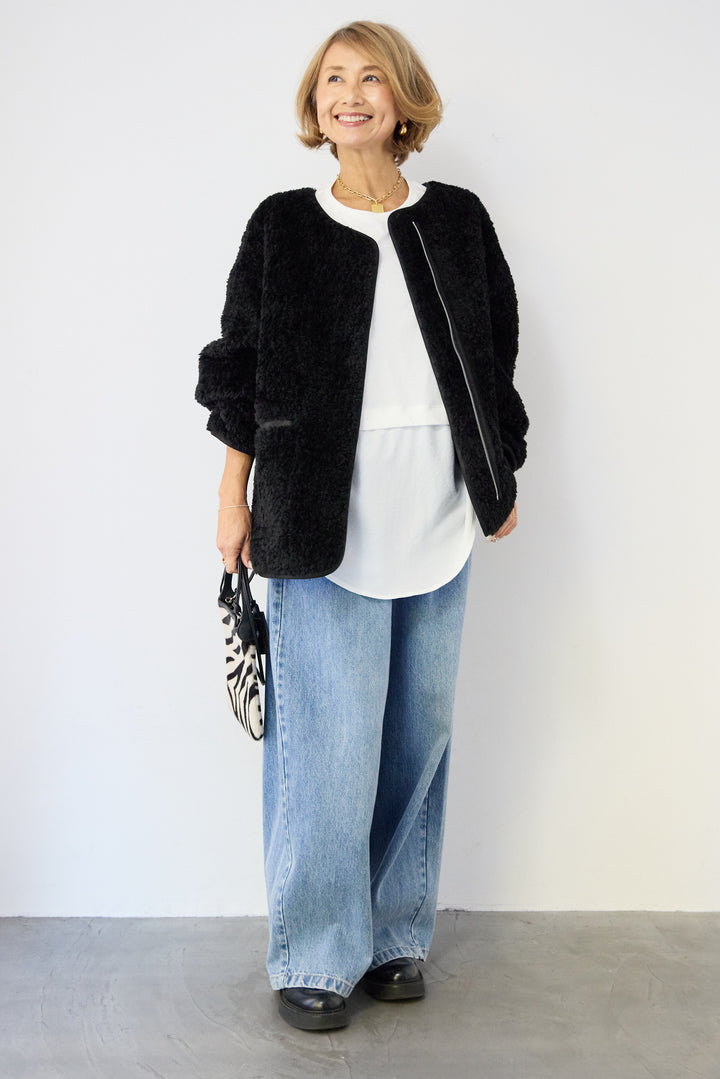 リバーシブルボアコート