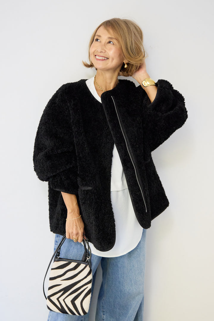 リバーシブルボアコート