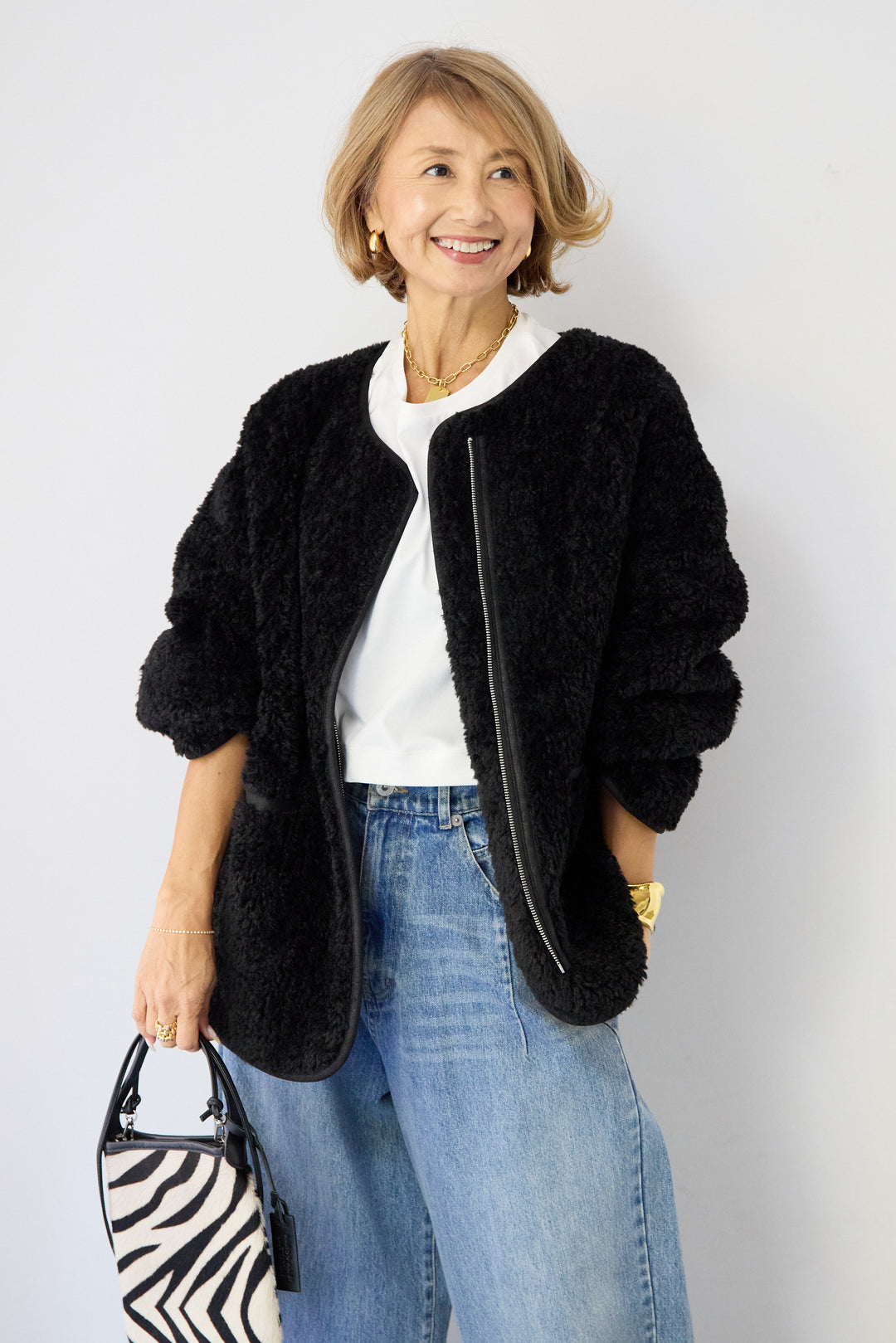 リバーシブルボアコート