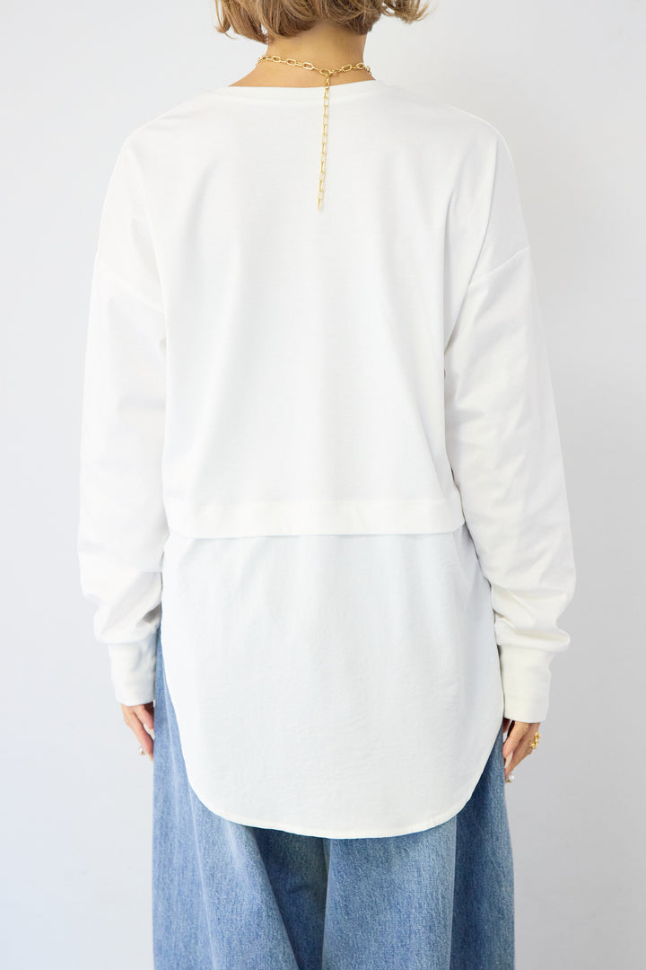 コンパクトスムース 布帛ドッキングトップス