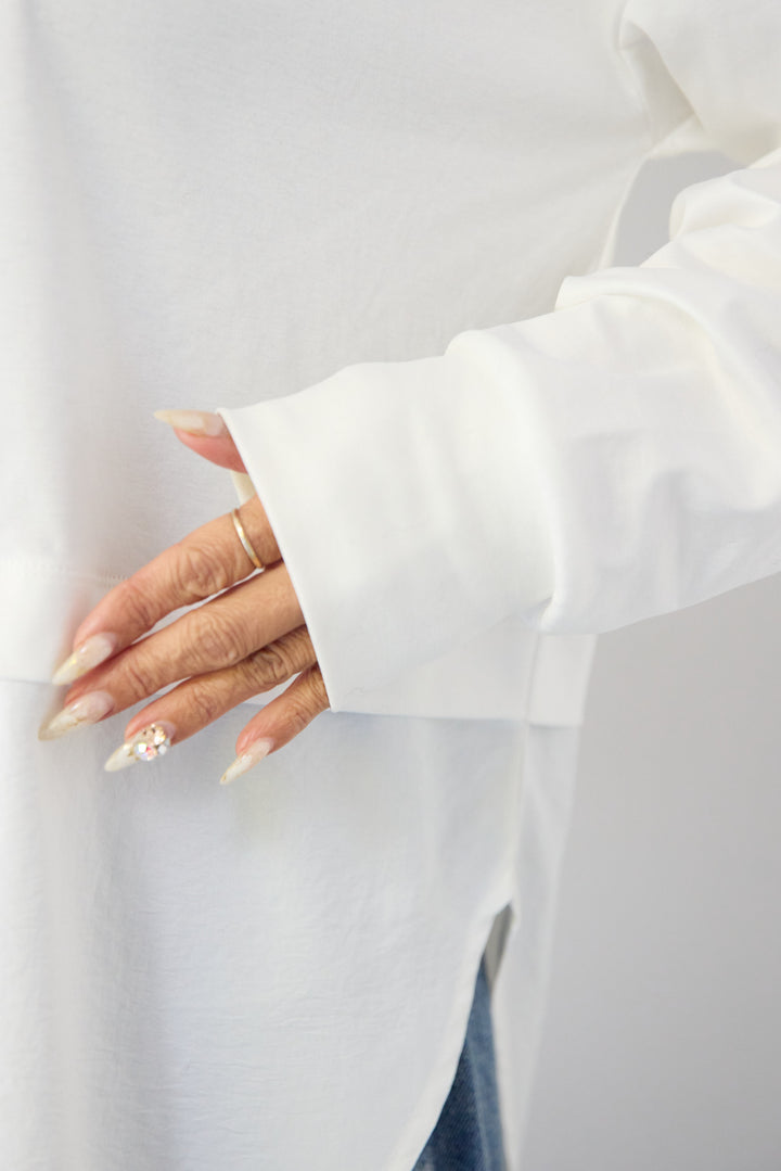 コンパクトスムース 布帛ドッキングトップス