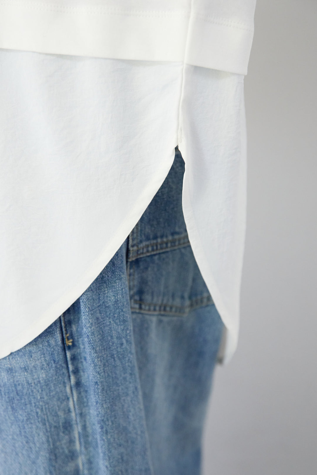 コンパクトスムース 布帛ドッキングトップス