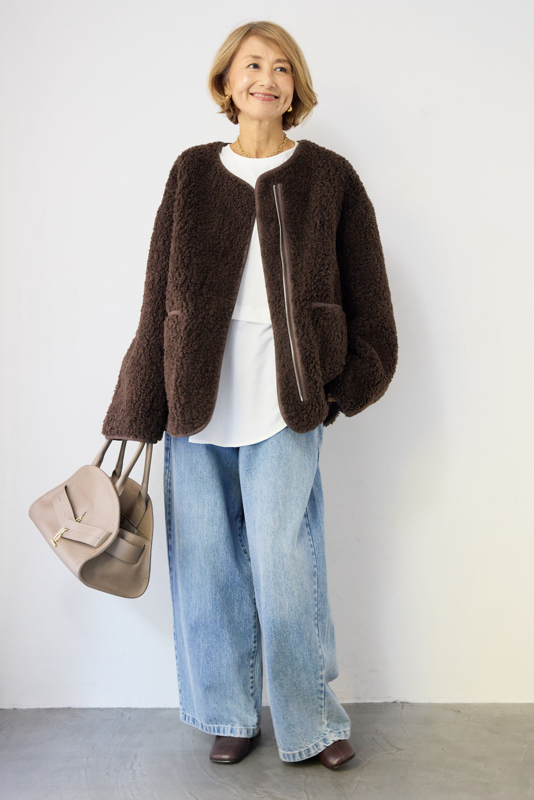 コンパクトスムース 布帛ドッキングトップス