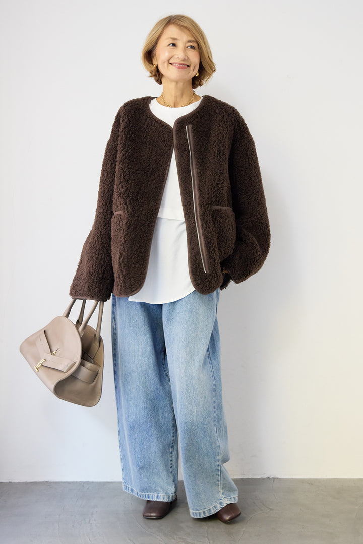 コンパクトスムース 布帛ドッキングトップス