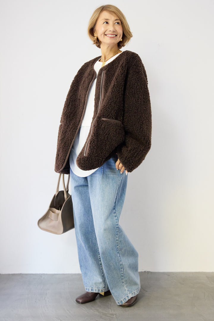 リバーシブルボアコート