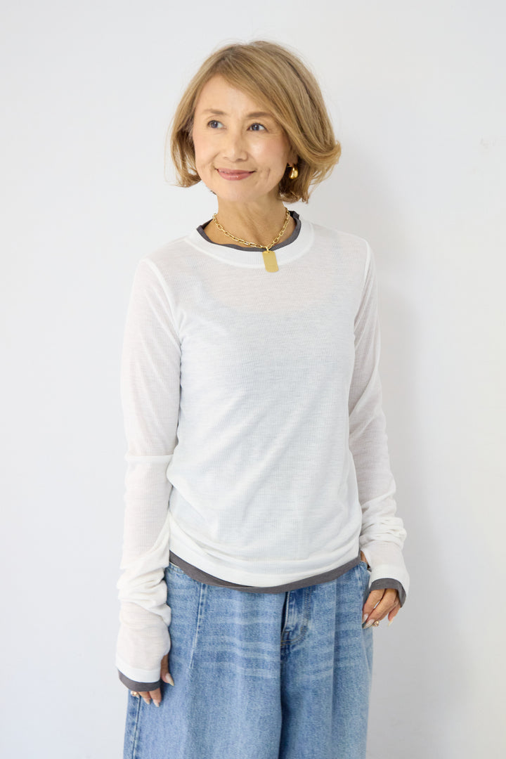 レイヤードデザイン ロングTシャツ