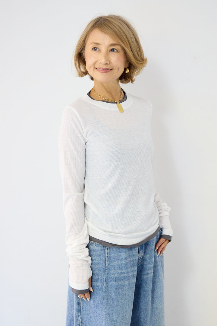 レイヤードデザイン ロングTシャツ