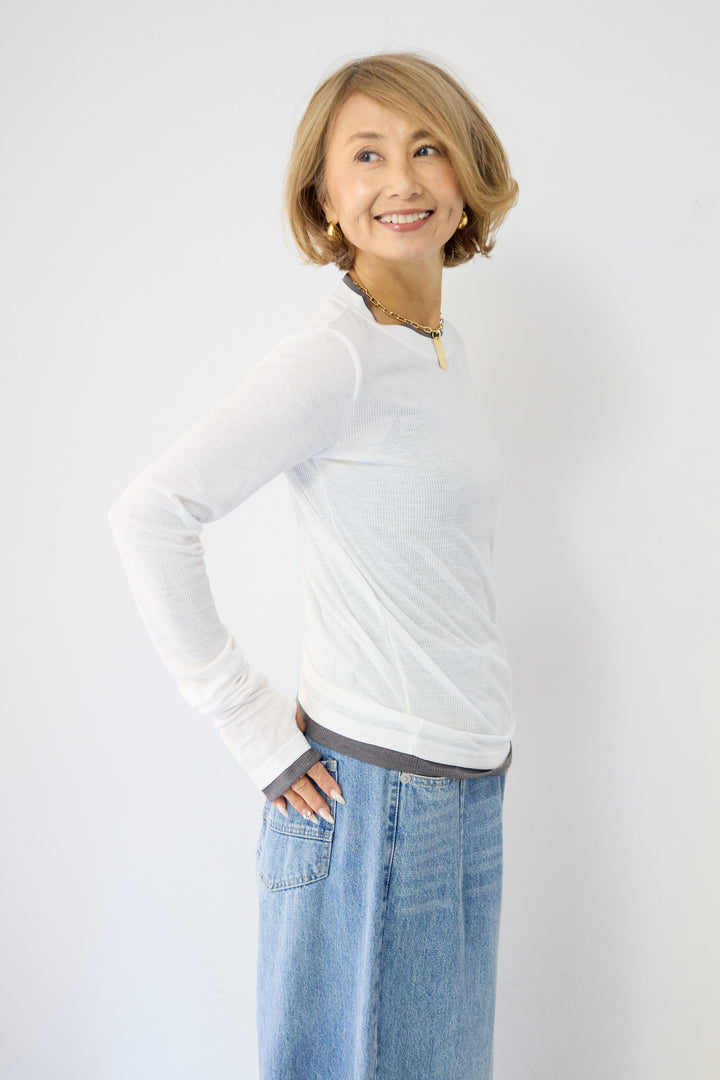 レイヤードデザイン ロングTシャツ