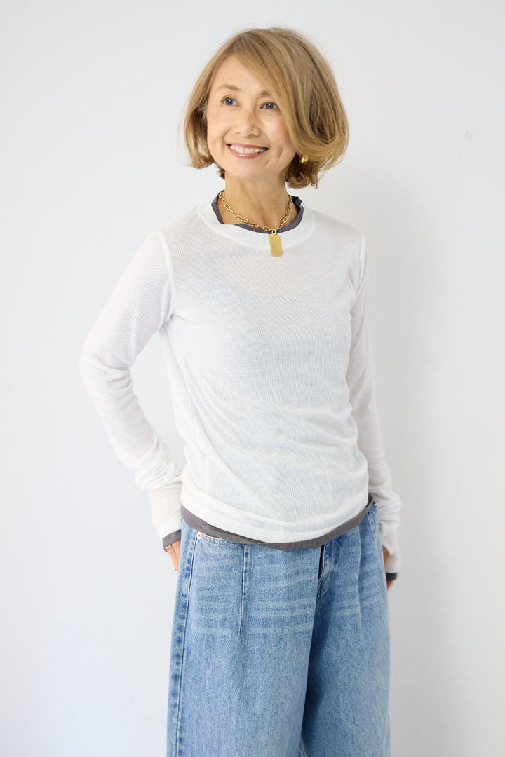 レイヤードデザイン ロングTシャツ