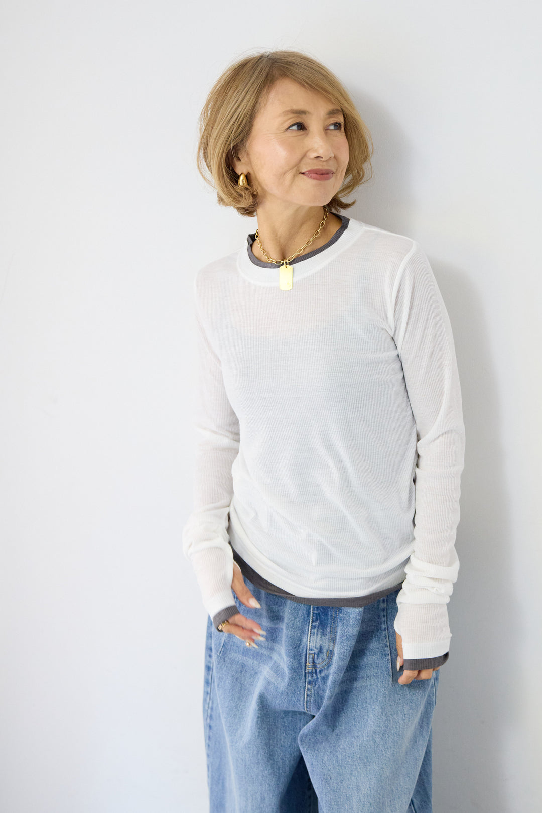 レイヤードデザイン ロングTシャツ