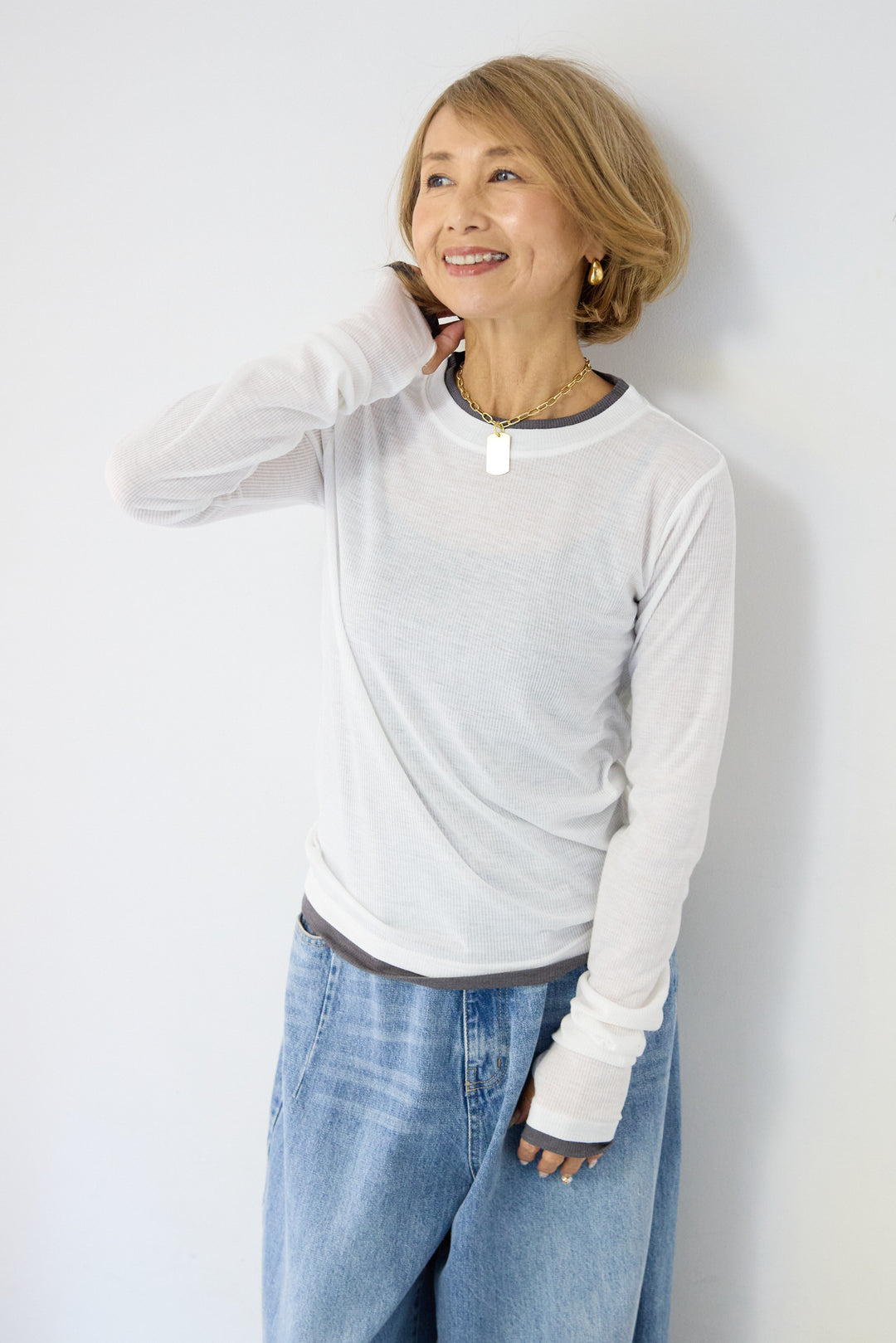 レイヤードデザイン ロングTシャツ