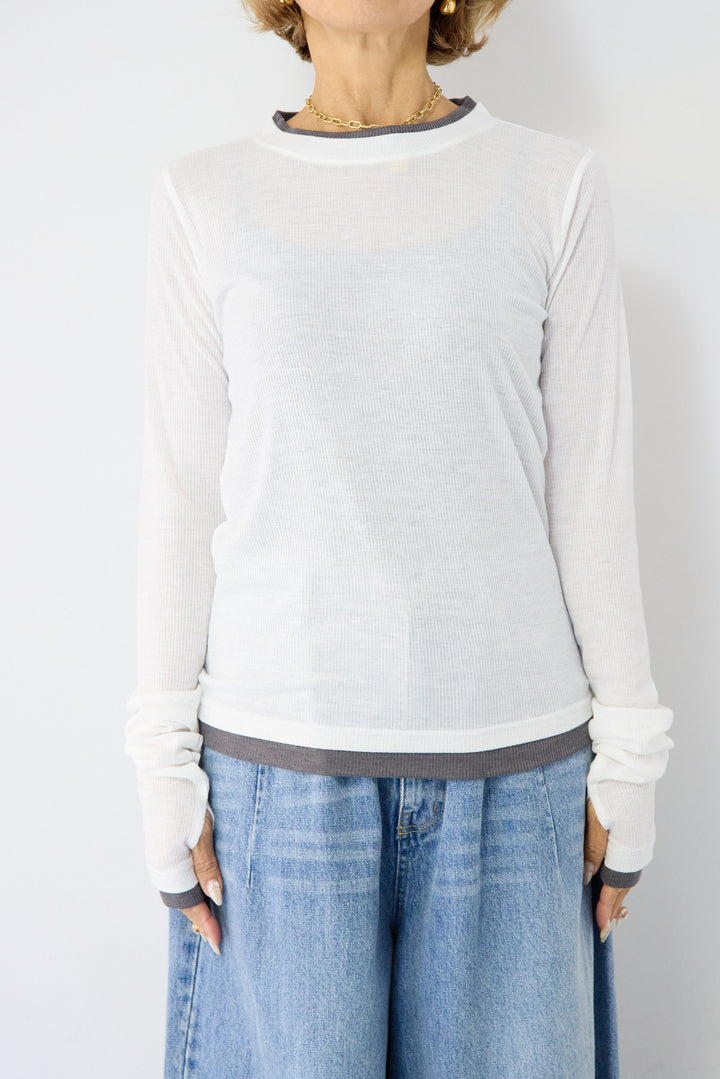 レイヤードデザイン ロングTシャツ