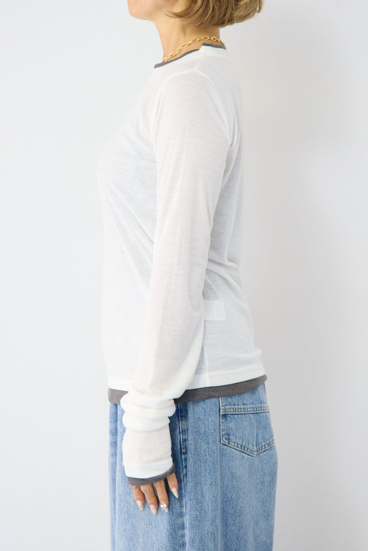 レイヤードデザイン ロングTシャツ