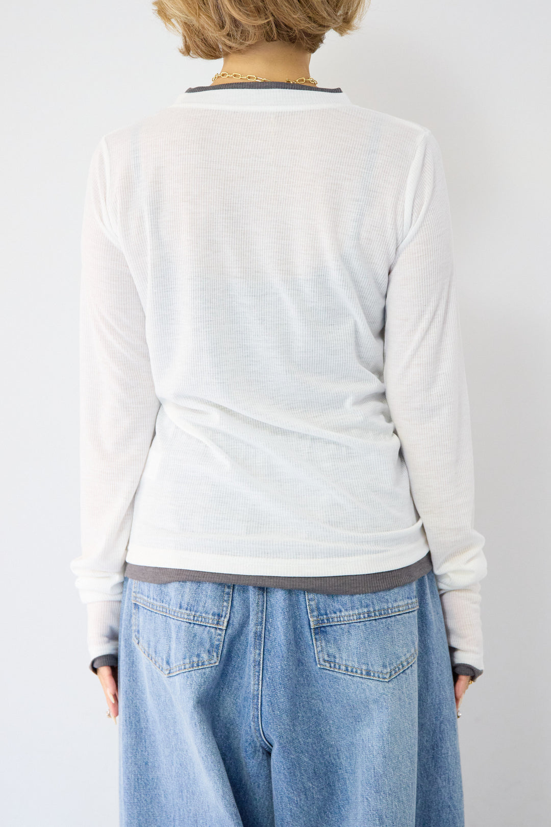 レイヤードデザイン ロングTシャツ