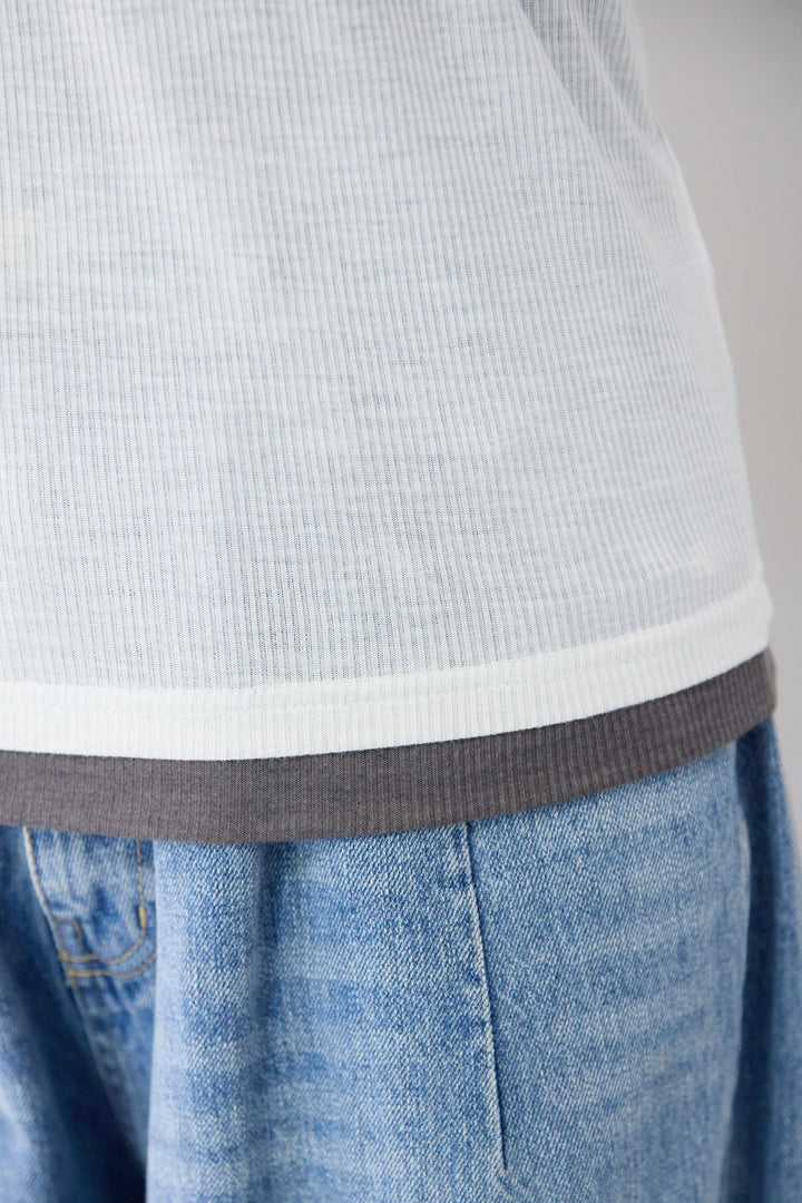 レイヤードデザイン ロングTシャツ