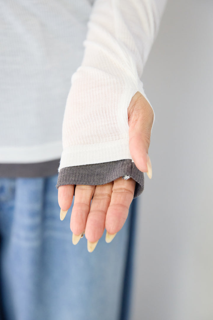 レイヤードデザイン ロングTシャツ