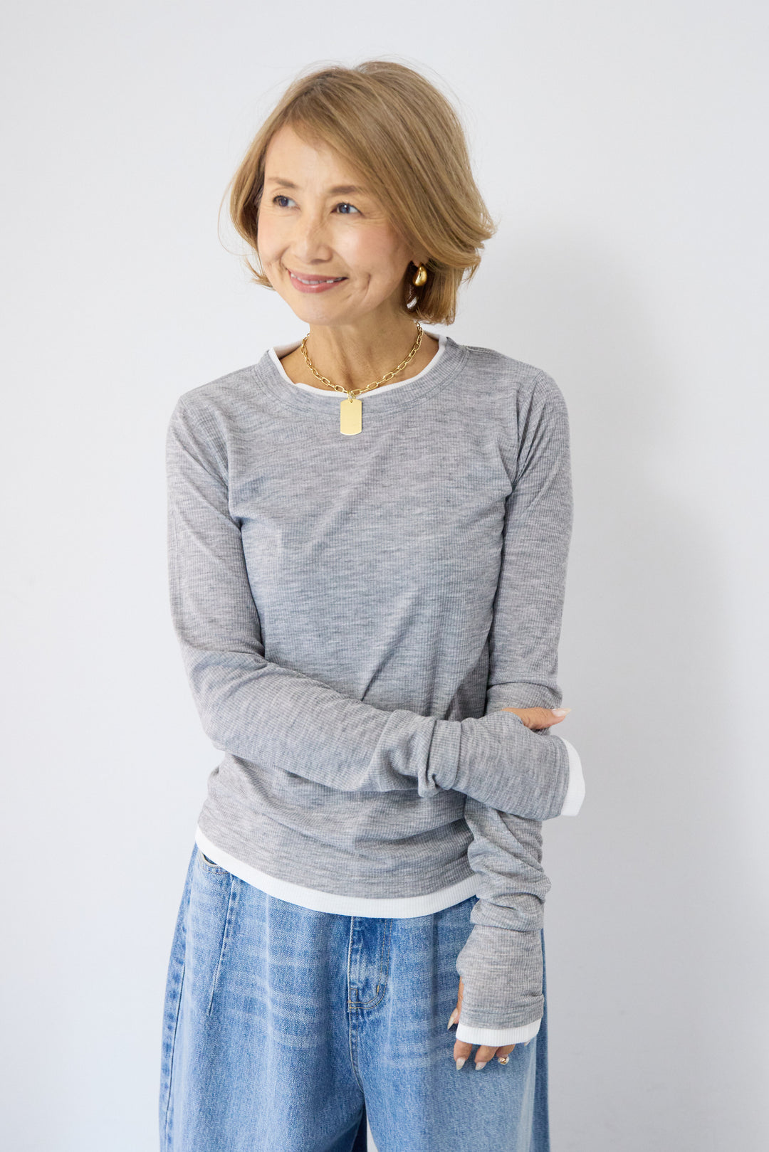 レイヤードデザイン ロングTシャツ