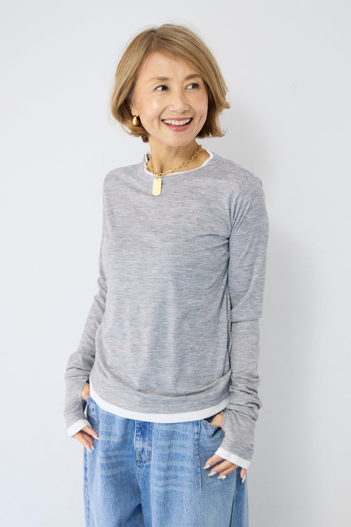レイヤードデザイン ロングTシャツ