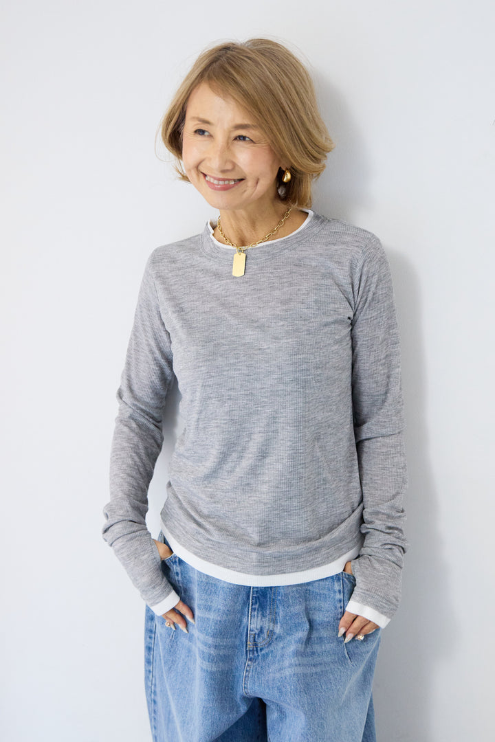 レイヤードデザイン ロングTシャツ