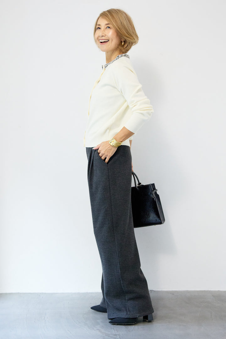 シルク混ビジューカーディガン