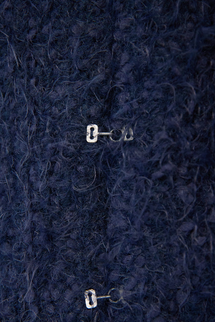 クルーネックシャギーカーディガン