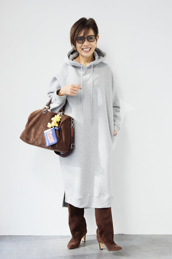 裏起毛サイドスリットスウェットワンピース