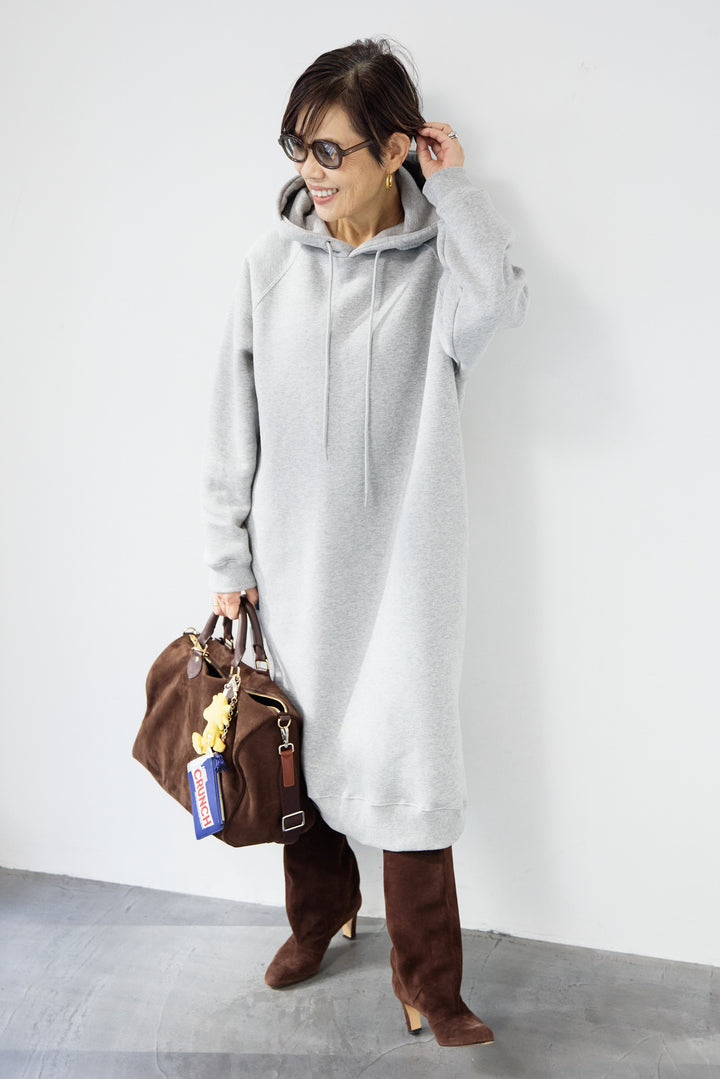 裏起毛サイドスリットスウェットワンピース