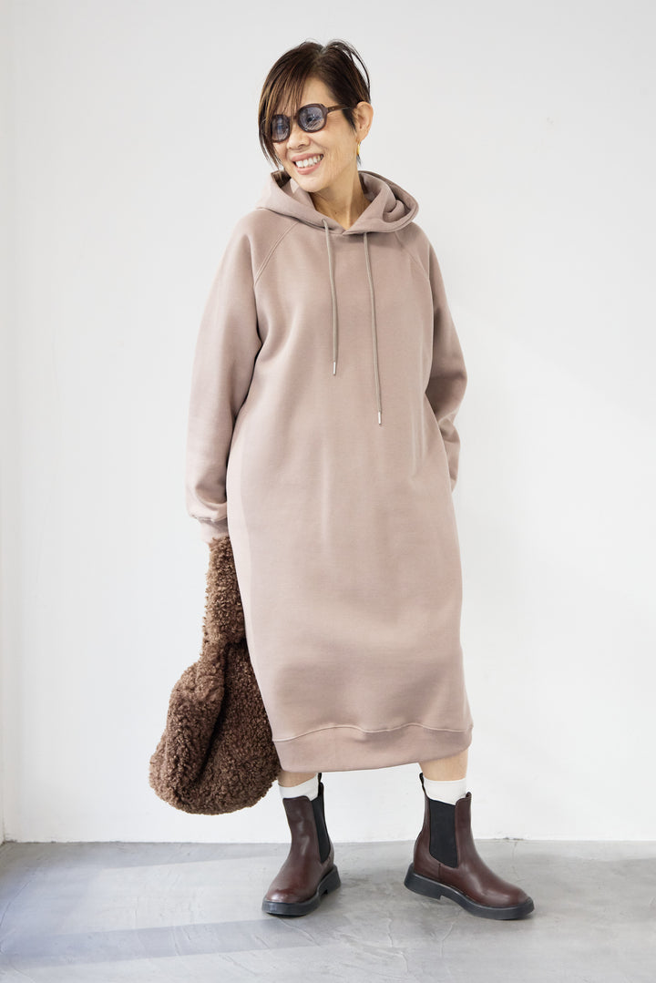 裏起毛サイドスリットスウェットワンピース