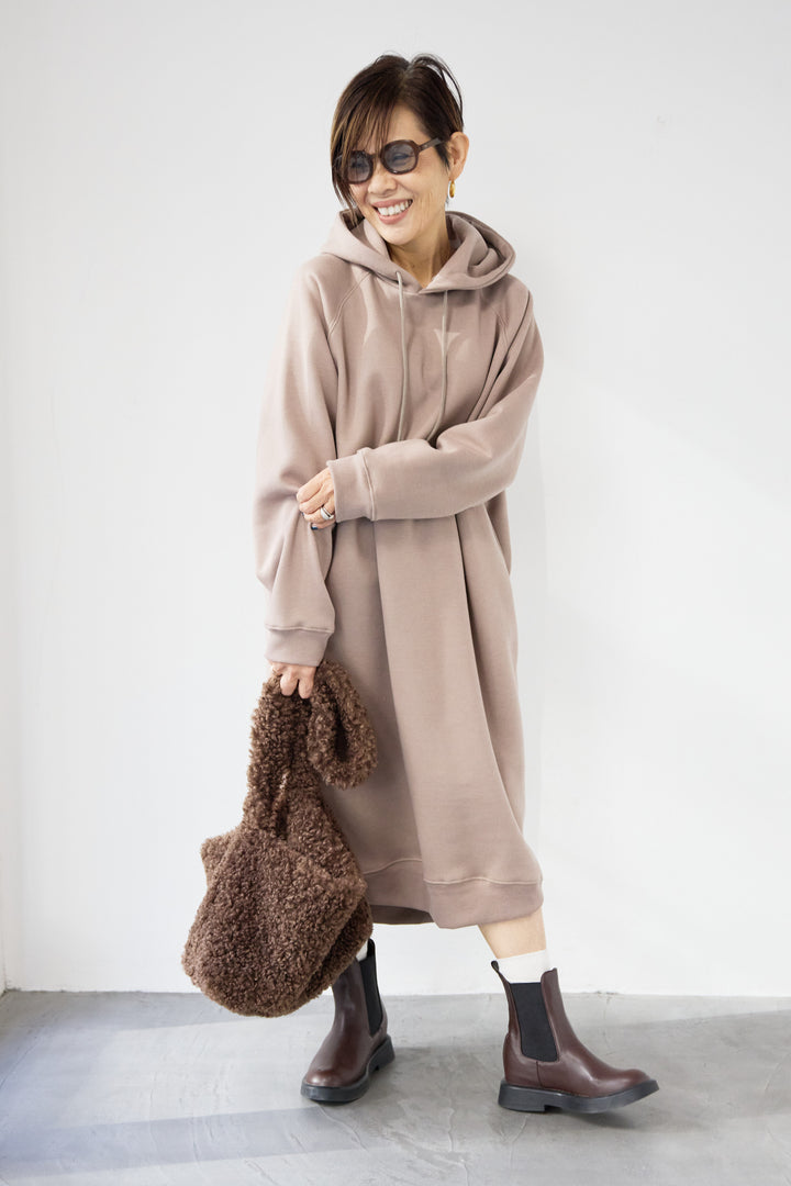 裏起毛サイドスリットスウェットワンピース