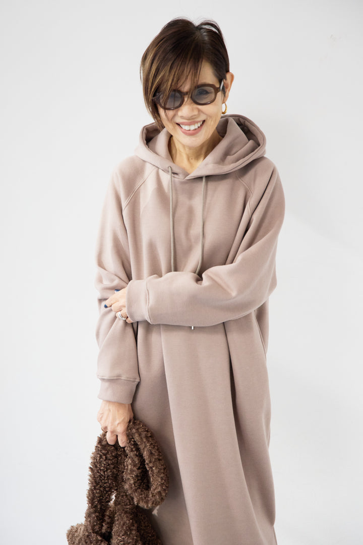 裏起毛サイドスリットスウェットワンピース