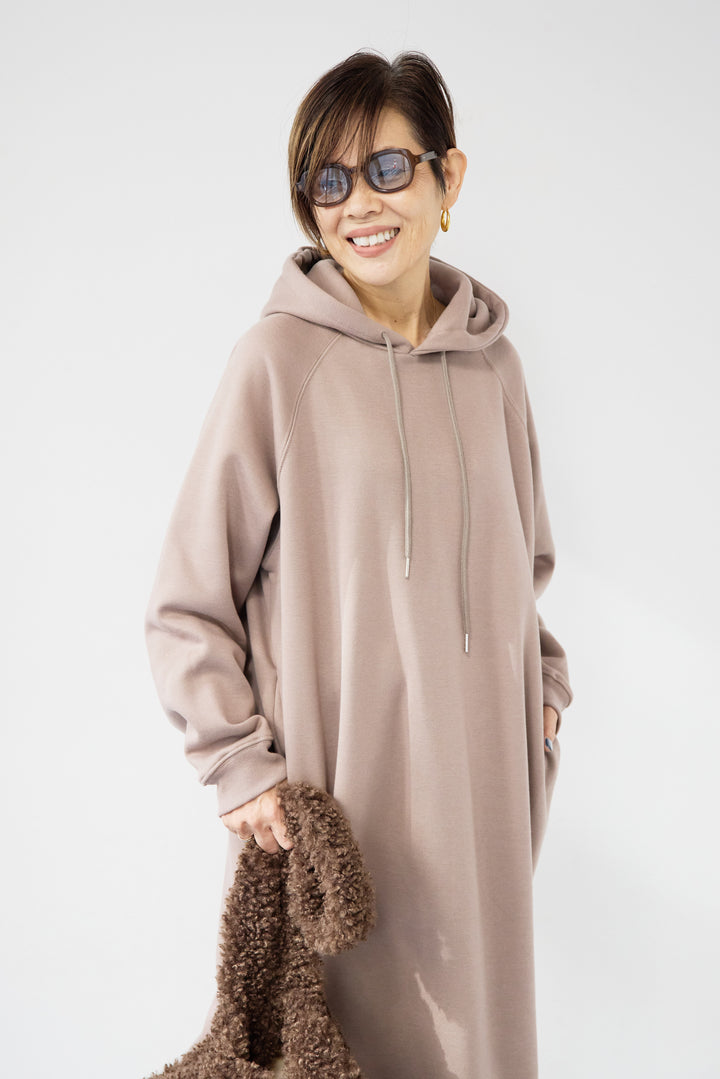 裏起毛サイドスリットスウェットワンピース