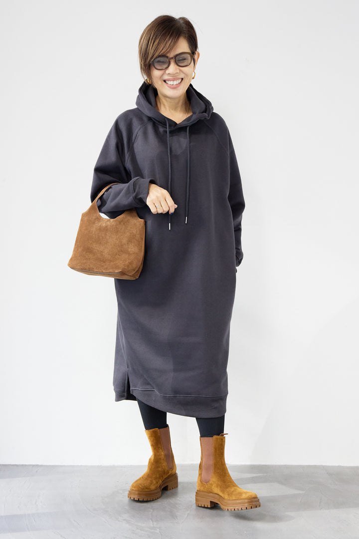 裏起毛サイドスリットスウェットワンピース