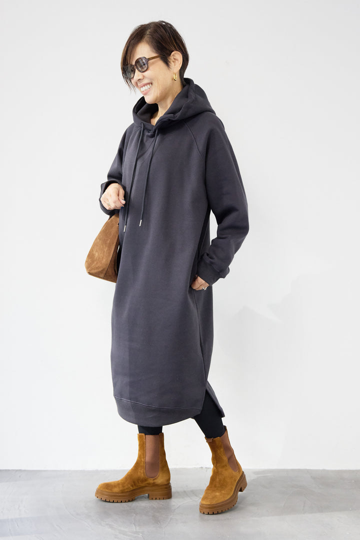 裏起毛サイドスリットスウェットワンピース