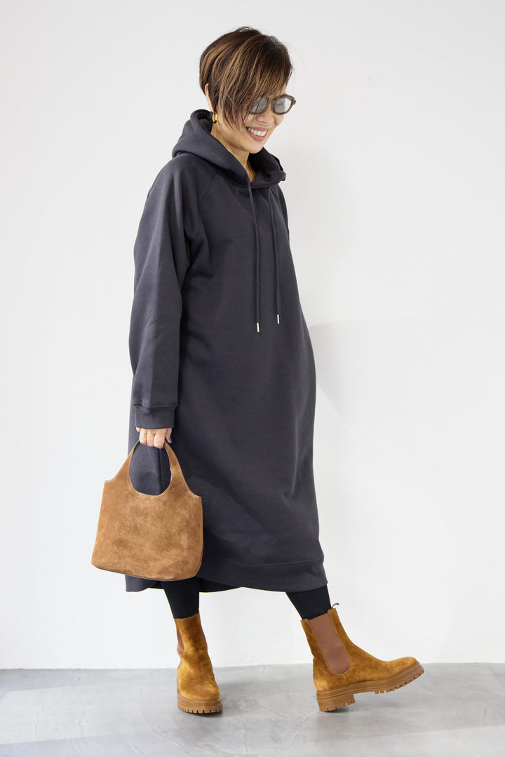 裏起毛サイドスリットスウェットワンピース