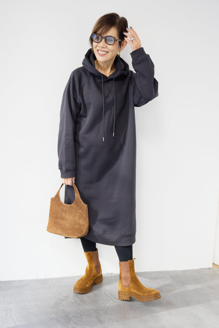 裏起毛サイドスリットスウェットワンピース