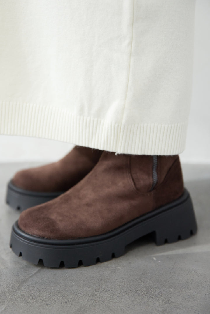 [SET]Vネック ロングニットワンピース+レオパードストール(2set)