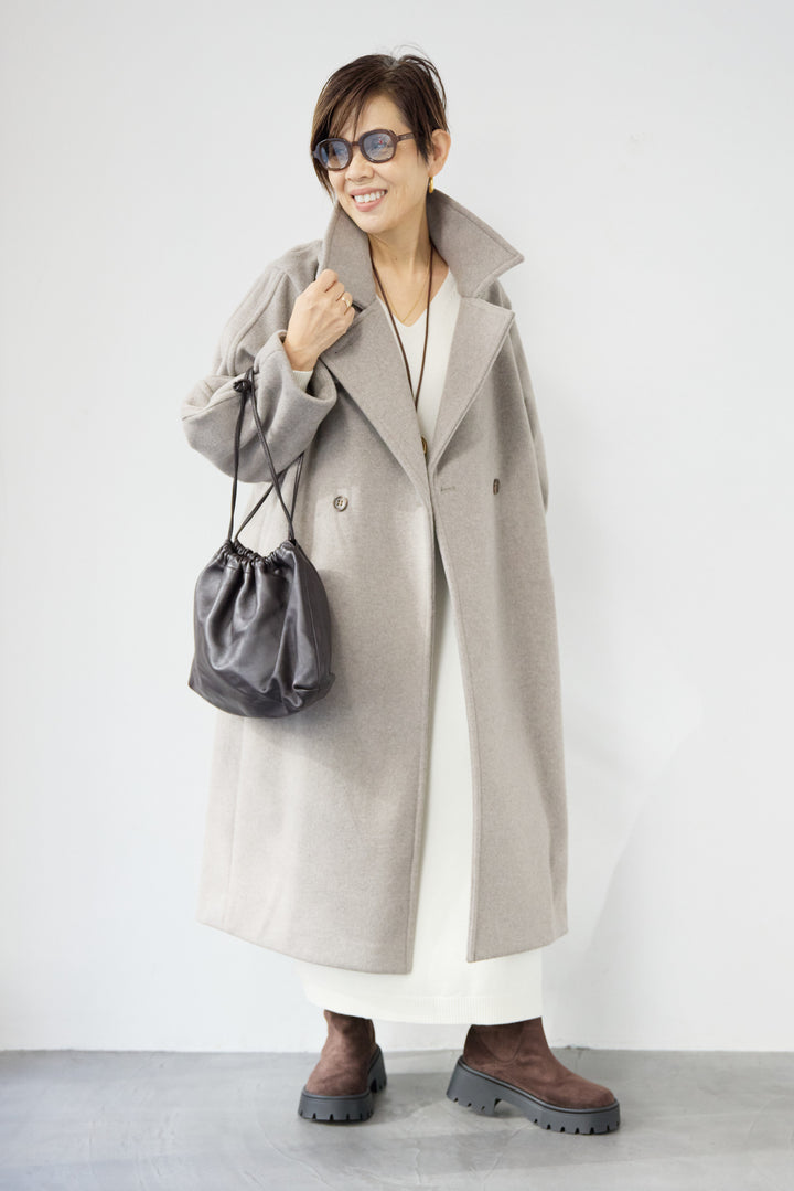 3WAYカラー ニットビーバーロングコート