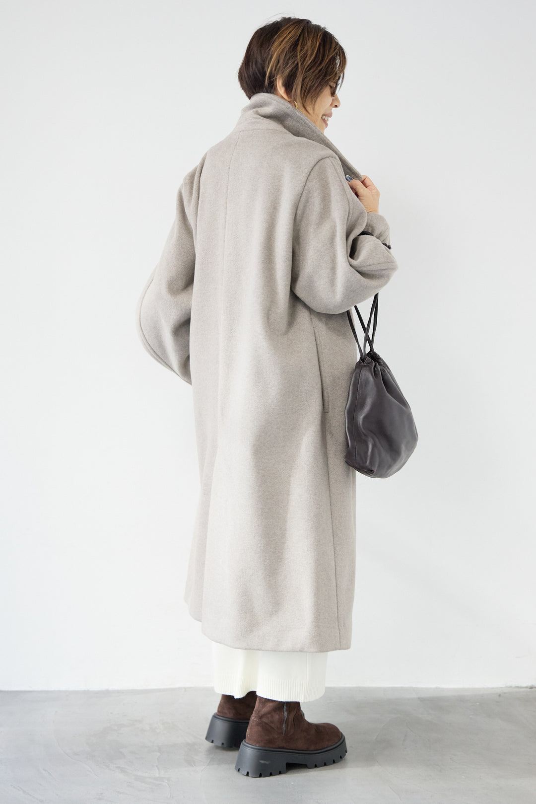 3WAYカラー ニットビーバーロングコート