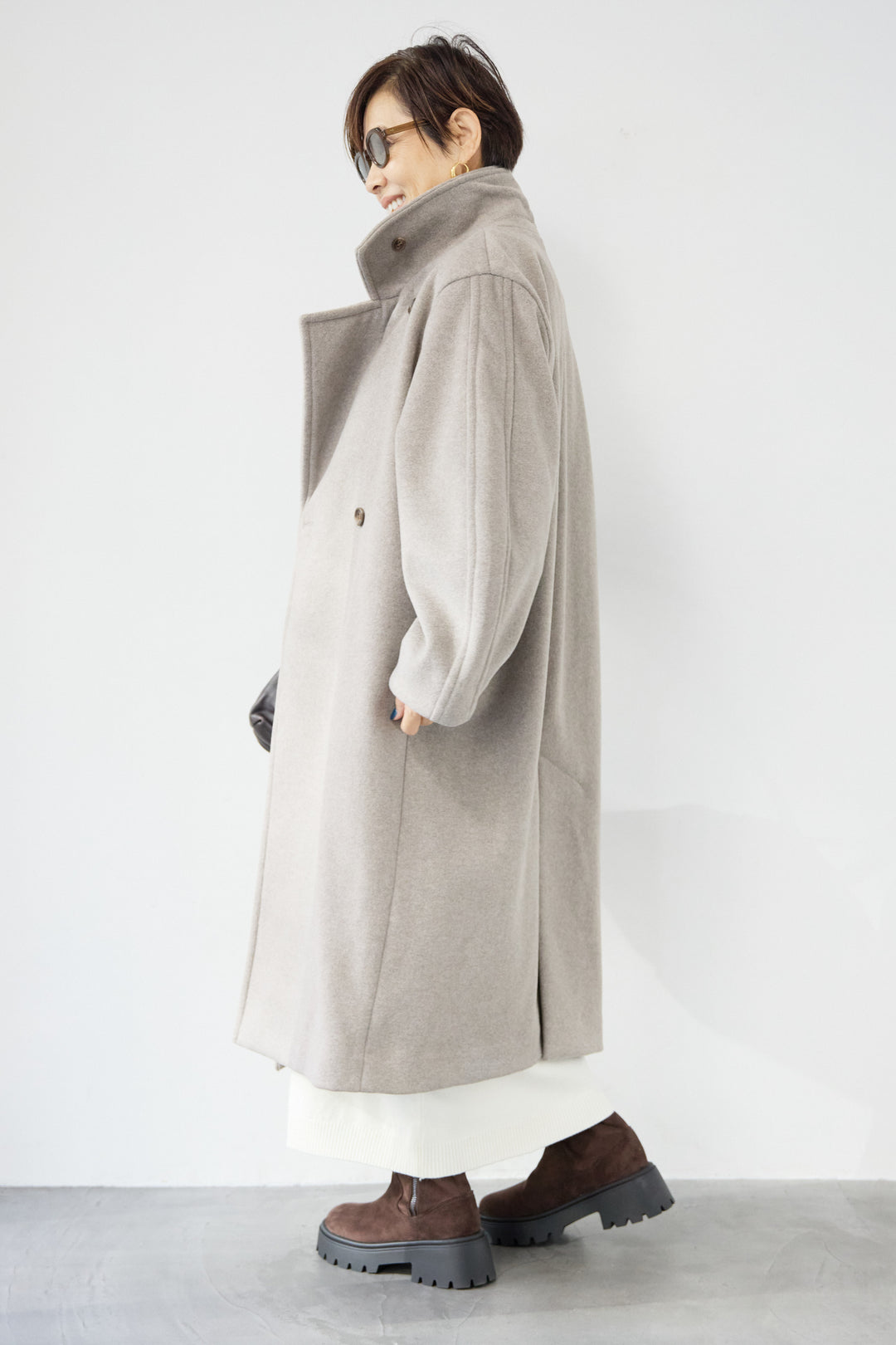 3WAYカラー ニットビーバーロングコート