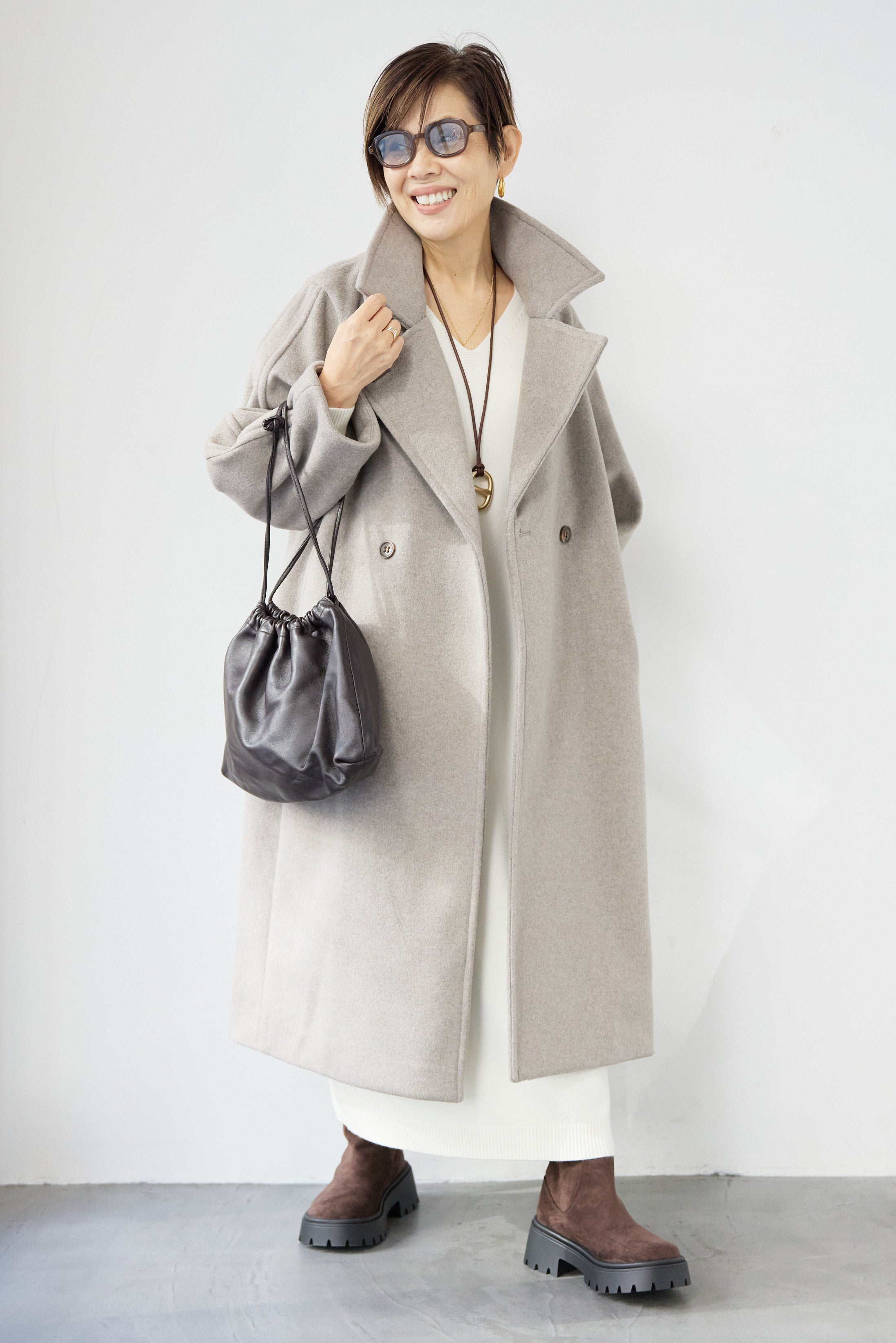 3WAYカラー ニットビーバーロングコート – plusotoha