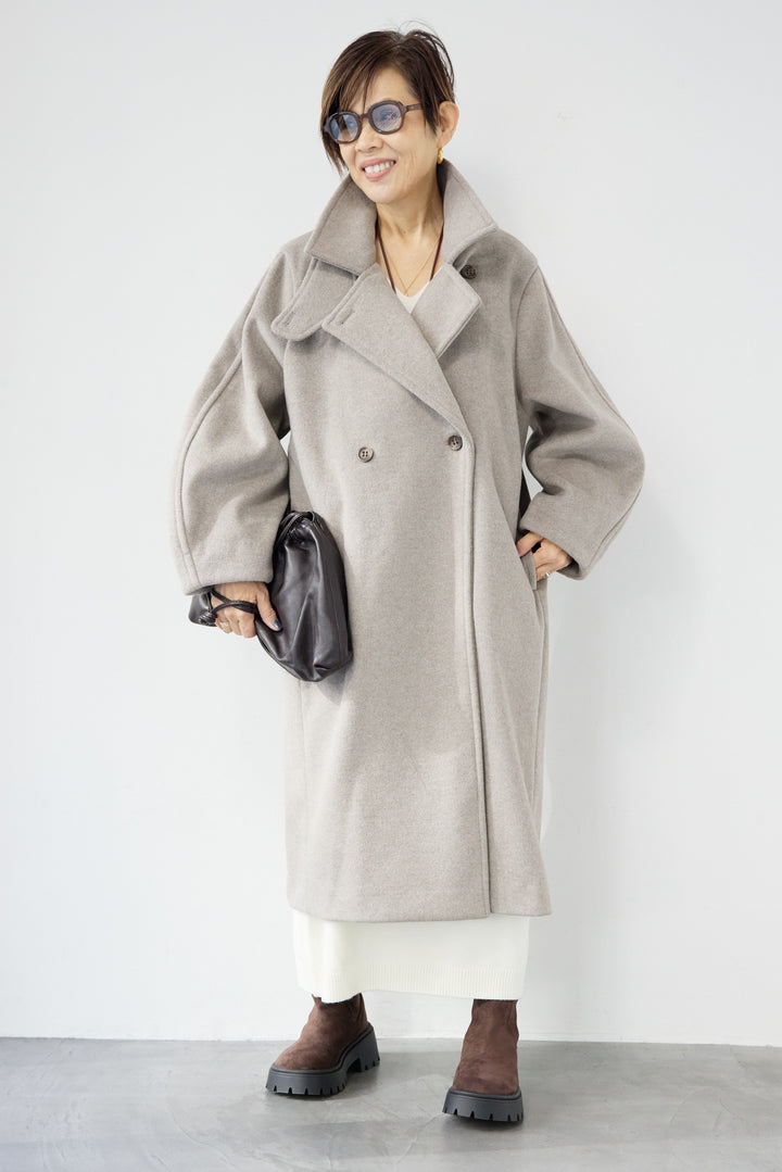3WAYカラー ニットビーバーロングコート