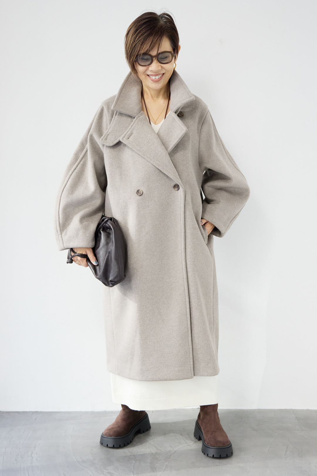 3WAYカラー ニットビーバーロングコート