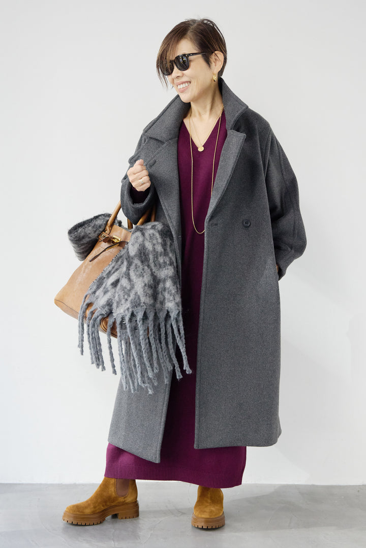 3WAYカラー ニットビーバーロングコート