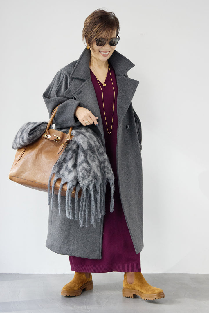 3WAYカラー ニットビーバーロングコート